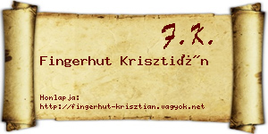 Fingerhut Krisztián névjegykártya